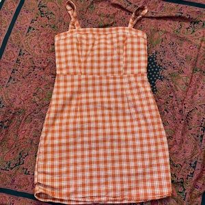 Orange plaid dress